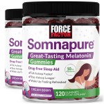 Force Factor Somnapure Gummies with Melatonin, Drug-Free Sleep Support Supplement for Adults with Occasional Sleeplessness, Dream Berry Flavor, 120 Count (Pack of 2)