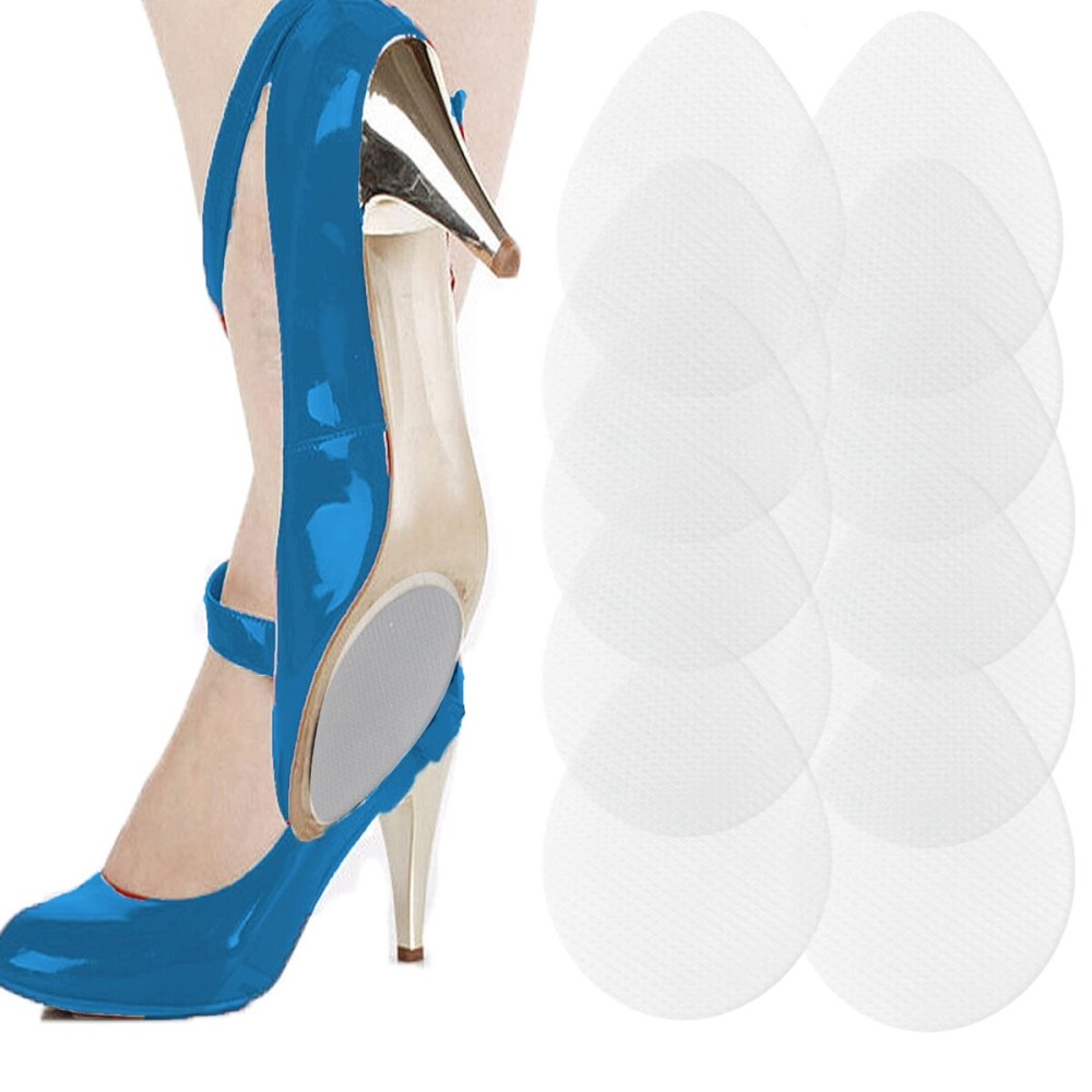 Non Slip Shoes Pads Self-Adhesive Shoe Grips Rubber Anti-Slip Shoe Grips Sole Stick Protector (Clear-5Pairs)