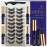 3D Magnetic Eyelashes with Eyeliner Kit - 7C SevenCrown Magnetic Lashes Natural Looking with Upgraded 4 Tubes of Liner Waterproof, Long Lasting,10 Pairs Reusable False Eyelashes Easy to Apply.
