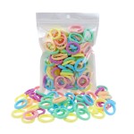 100 Pack Pastel Colorful Nylon Elastics Hair Tie Girls\' Ponytail Holder Accessories