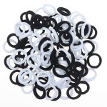 100 Pack Nylon Small Hair Ties Seamless Ponytail Holder Toddlers Girls\' Hair Elastics (black and white)