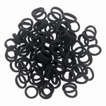 100 Pack Black Color Nylon Small Hair Ties Seamless Colorful Ponytail Holder Toddlers Baby Girls\' Hair Elastics