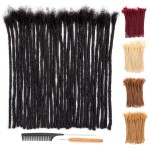 DAIXI 0.6cm Thickness 12 Inch 60 Strands 100% Real Human Hair Dreadlock Extensions for Man/Women Full Head Handmade 0.24Inch Thinner Can Be Dyed and Bleached Soft Dreadlocks with Needle and Comb