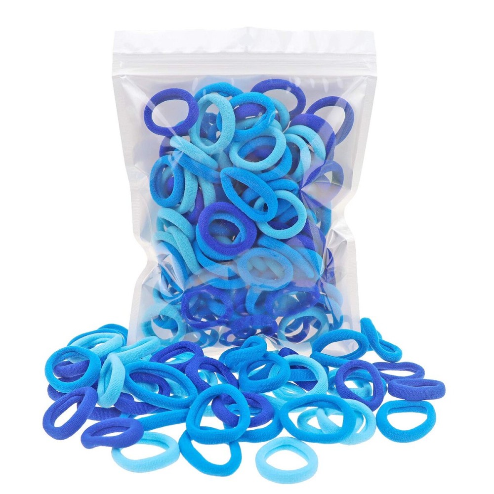 100 Pack Blue Color Nylon Small Hair Ties Toddlers Baby Girls\' Hair Elastics