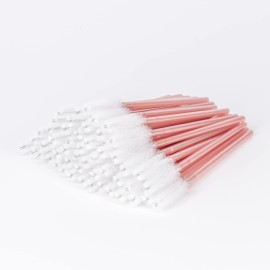 i-Laesh 100 Pcs Disposable Eyelash Brushes - Mascara Wands, Spoolies for Eyelash Extensions, Eyebrow Makeup Supplies Kit Glitter Applicator Tool Accessories Bristle (White-Pink)