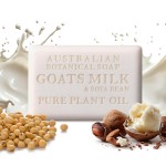 Australian Botanical Soap Goat Milk Soap Bar - Triple-Milled Body Cleanser with Shea Butter & Soya Bean Oil - Gentle Hydration for Sensitive Skin 6.8 oz - 1 Pack