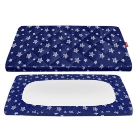 Pack and Play Sheets Fitted, Breathable Thick Playard Lovely Print Cover 39275 Compatible with Graco Pack n Play, Navy Star