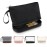 Ethereal Small Makeup Bag, 2 Layers Travel Makeup Bag with Makeup Brush Holder, Cosmetic Bag Black Make up Pouch for Women/Girls