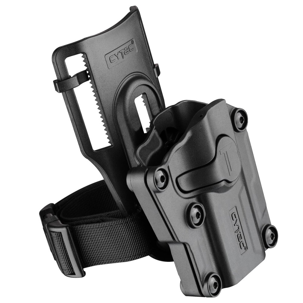 Mega-Fit Low Ride Belt Loop Holster Fit Most Popular Full Size and Compact Pistols, Trigger Guard Locking System Level  Retention, Right Hand Black