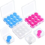 Frienda 21 Pairs Ear Plugs for Sleeping Reusable Moldable Silicone Earplugs Soft Noise Cancelling Earplugs Sound Blocking Ear Plugs with Case for Swimming Concert 32dB NRR (White, Blue, Rose Red)