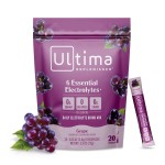Ultima Replenisher Daily Electrolyte Powder Drink Mix - Sugar Free - Grape, 20 Stickpacks - Hydration Packets with 6 Key Electrolytes and Trace Minerals - Keto Friendly, Vegan, Non-GMO