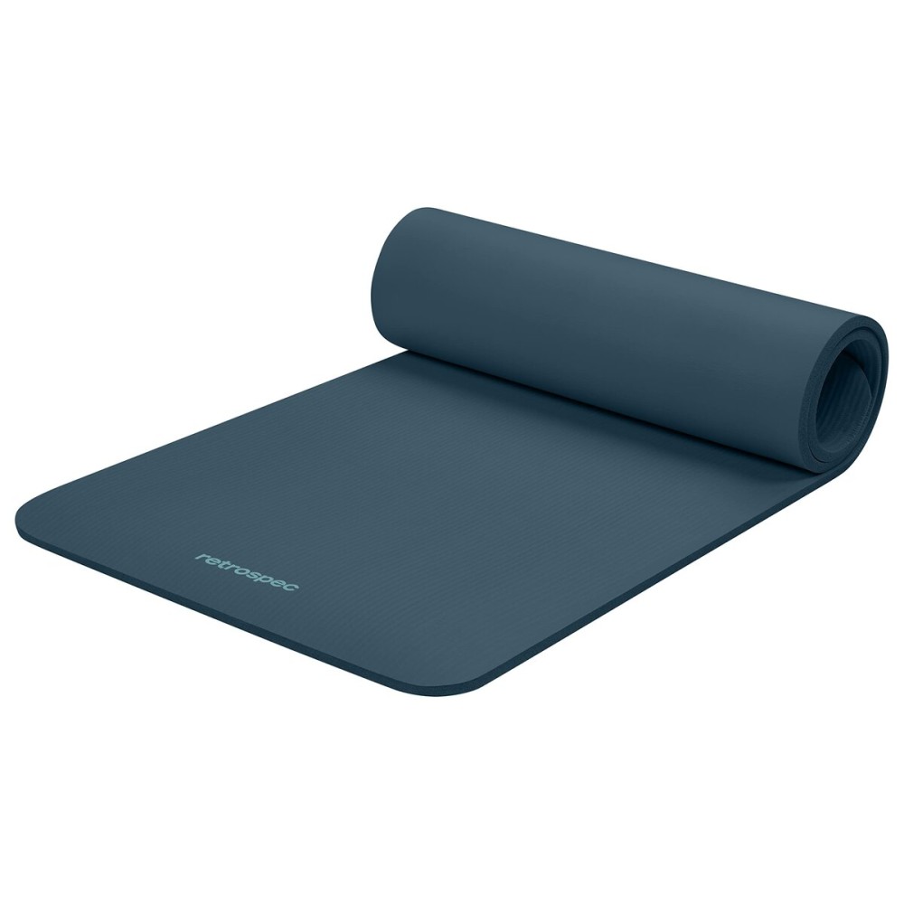 Retrospec Retrospec Solana Yoga Mat 1/2 Thick w/Nylon Strap for Men & Women - Non Slip Excercise Mat for Yoga, Pilates, Stretching, Floor & Fitness Workouts ,Ocean Blue