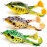 Topwater Frog Lure Bass Trout Fishing Lures Kit Set Realistic Prop Frog Soft Swimbait Floating Bait with Weedless Hooks for Freshwater Saltwater 3-2