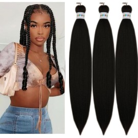 Black Braiding Hair Pre stretched Natural Yaki 1b Ez Braid Braiding Hair