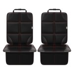 Meolsaek Car Seat Protector, Non-Slip Backing Will Not Leave Imprint, Waterproof Thicker Car Seat Cover for SUV, Sedan, Truck, Leather Car Seat Cushion (Black with Red Stitching)