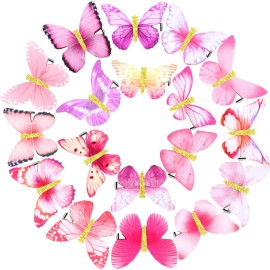 Boao 18 Pieces Glitter Butterfly Hair Clips for Girls Teens Women Hair Accessories (Stylish Styles)