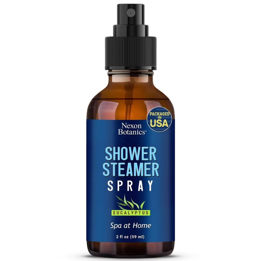 Eucalyptus Shower Steamer Spray 2 fl oz - Aromatherapy Shower Mist with Essential Oils - Eucalyptus Steam Spray for Sauna, Spa, Bathroom & Room - Nexon Botanics