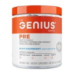 The Genius Brand Genius Pre - Clean Pre-Workout Powder for Energy, Focus & Fitness Support - No Artificial Flavors, Preservatives, or Proprietary Blends - Non-GMO - 20 Servings - Blue Raspberry