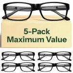 Gaoye 1.25 Professional Reading Glasses for All Day - Computer Readers with Blue Light Protection - Value Pack