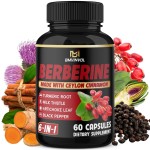 Berberine with Ceylon Cinnamon, Turmeric, Milk Thistle, Artichoke, Black Pepper - 60 Count - Pack of 1