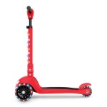 Jetson Scooters - Jupiter Mini 3 Wheel Kick Scooter (Red) - Collapsible Portable Kids Three Wheel Push Scooter - Lightweight Folding Design with High Visibility RGB Light Up LEDs on Stem and Wheels