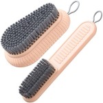 Selaurel Cleaning Brush Soft Bristle Brush Laundry Scrub Brush Clothes Underwear Shoes Scrubbing Brush, Easy to Grip Household Cleaning Brushes Tool for Countertops Bathtubs (Pink)
