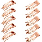 Chinco 24 Pcs Double Grip Hair Clips Metal Snap Clips Women Barrettes for Hair Making, Salon Supplies(Rose Gold,2 Inch)