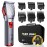 FADEKING Professional Hair Clippers for Men - Cordless Hair Clippers, LCD Display Barber Clippers for Hair Cutting & Mens Grooming with Travel Case(Silver+red)