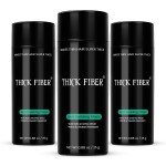 THICK FIBER Hair Building Fibers for Bald Spots & Thinning Hair (LIGHT BROWN, Pack of 3) - 25g Bottle - Conceals Hair Loss in Seconds - Hair Fibers for Men & Women