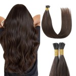 Sunya I Tip Hair Extensions Dark Brown 20 Inch Pre Bonded I Tip Hair Extensions Human Hair I Tip Remy Human Hair Extensions Cold Fusions 2 Dark Brown 50 Grams 50 Strands/Package