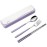 DEVICO Travel Utensils, Portable 18/8 Stainless Steel Silverware Flatware Set, Include Fork Spoon Chopsticks with Case (Purple)