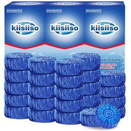 KIISIISO Toilet Bowl Cleaner Tablets, Blue Automatic Toilet Tank Cleaners, Septic-Safe Hard Water Ring Stain Remover, Toilet flush Cleaning & Deodorizer, Fresh Scent - 30 PACK