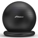 Trideer Exercise Ball for Office Desk, Yoga Ball Chair to Relieve Back Pain, Stability & Fitness Ball Seat with Base, Home Gym Core Workout, Abs, Stretching & Therapy