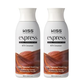 Kiss Express Semi-Permanent Hair Color 100mL (3.5 US fl.oz) (2 PACK, Cinnamon)