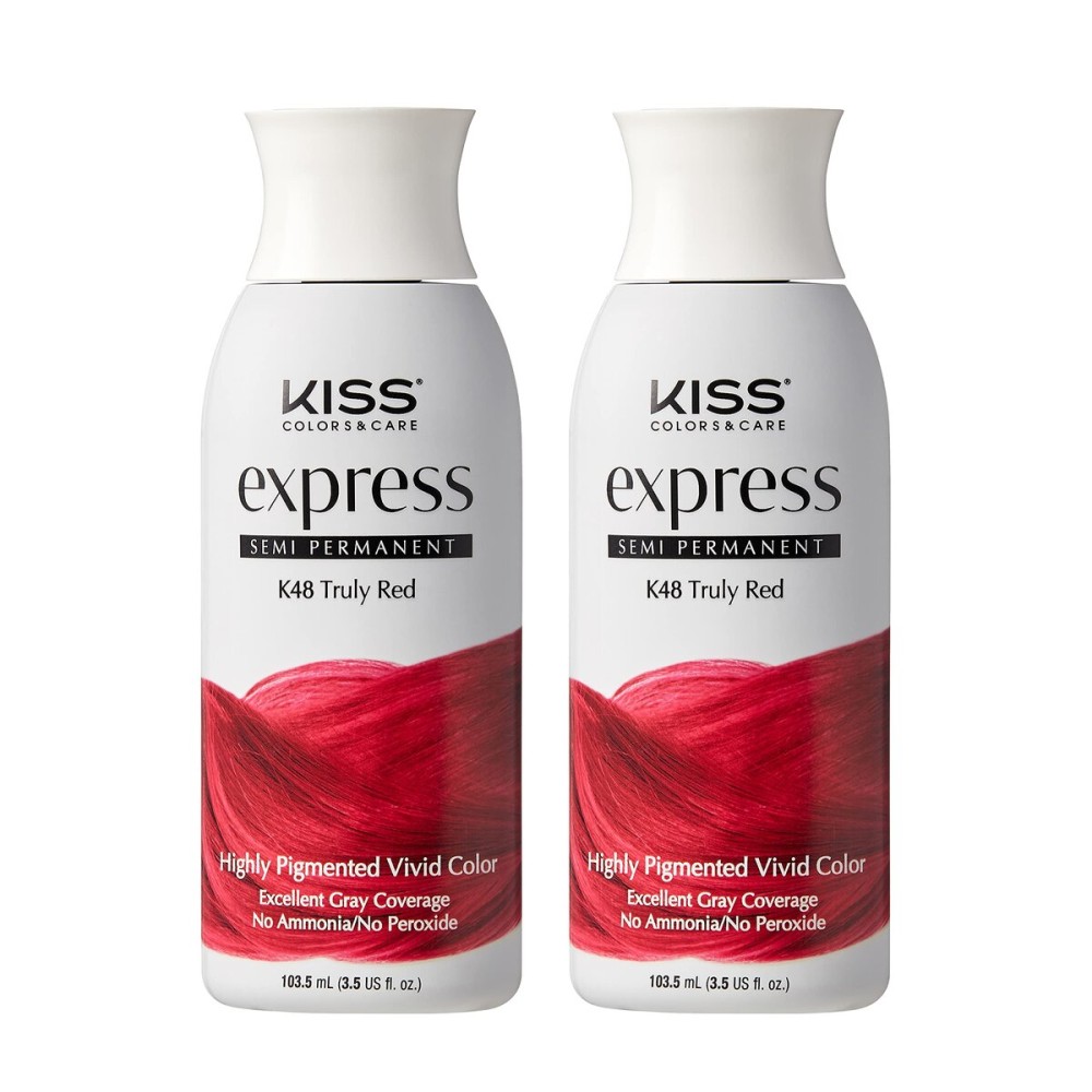Kiss Express Semi-Permanent Hair Color 100mL (3.5 US fl.oz) (2 PACK, Truly Red)