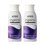 Kiss Express Semi-Permanent Hair Color 100mL (3.5 US fl.oz) (2 PACK, Real Purple)