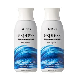 Kiss Express Semi-Permanent Hair Color 100mL (3.5 US fl.oz) (2 PACK, Aquarius)