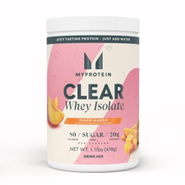 Myprotein Clear Whey Isolate Protein Powder, 1.1 Lb (20 Servings) Peach Mango, 20g Protein per Serving, Naturally Flavored Drink Mix, Daily Protein Intake for Superior Performance