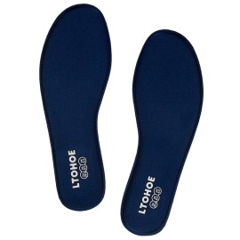 LTOHOE Memory Foam Insoles for Women, Replacement Shoe Insoles for Work, Running, Hiking, Sneaker, Shock Absorbing, Comfort Inner Soles, Navy US 7.5