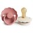 FRIGG Daisy Natural Rubber Baby Pacifier | Made in Denmark | BPA-Free (Powder Blush/Cream, 0-6 Months) 2-Pack