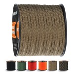 WEREWOLVES 650lb Paracord/Parachute Cord - 9 Strand Paracord Rope - 100\', 200\' Spools of Parachute Cord, Type III Paracord for Camping, Survival (Coyote Brown, 200 Feet)
