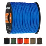 WEREWOLVES 650lb Paracord/Parachute Cord - 9 Strand Paracord Rope - 100\', 200\' Spools of Parachute Cord, Type III Paracord for Camping, Survival (Blue, 100 Feet)