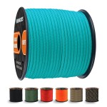 WEREWOLVES 650lb Paracord/Parachute Cord - 9 Strand Paracord Rope - 100\', 200\' Spools of Parachute Cord, Type III Paracord for Camping, Survival (Lake Blue, 100 Feet)