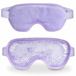 Cooling Eye Mask with Gel Bead, Reusable Cold Compress Ice Pack Sleeping Eye Cooling Pads for After Eyelid Surgery, Puffiness, Puffy Eyes, Headache, Migraine Relief Purple
