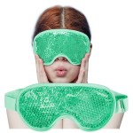 Cooling Eye Mask with Gel Bead, Reusable Cold Compress Ice Pack Sleeping Eye Cooling Pads for After Eyelid Surgery, Puffiness, Puffy Eyes, Headache, Migraine Relief (Green)