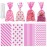 Aneco 100 Pack Pink Cellophane Bags 10.6 x 5.1 Inch Plastic Candy Bags Gift Bags Goodie Bags with Twist Ties for Valentine, Birthday, Gift Cookie Snack Packing Party Favor Supplies