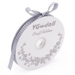 VGoodall Dark Grey Gingham Ribbon, 3/8 x 50Yd Picnic Craft Ribbon Dark Grey Ribbons for Hair Accessories Craft and Gift Wrapping