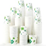 [300 Pack] Paper Cups, 3oz Disposable Bathroom Cups, Mouthwash Cups, Cold Disposable Drinking Cup for Party, Picnic, BBQ, Travel, and Event, Green Floral