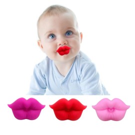 YAPROMO Funny Baby Pacifiers, 3 Pcs Lips Pacifiers for Babies 0-18 Months, Pink Lips Binky, Pacifier Gifts for Newborns,Infants, Toddlers,Baby Girl