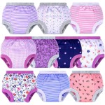 BIG ELEPHANT Potty Training Underwear, 100% Cotton Absorbent Unisex Toddler Pee Pants for Boys & Girls (Floral Series, 10-pack, 12-24 Months)